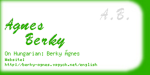 agnes berky business card