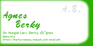 agnes berky business card